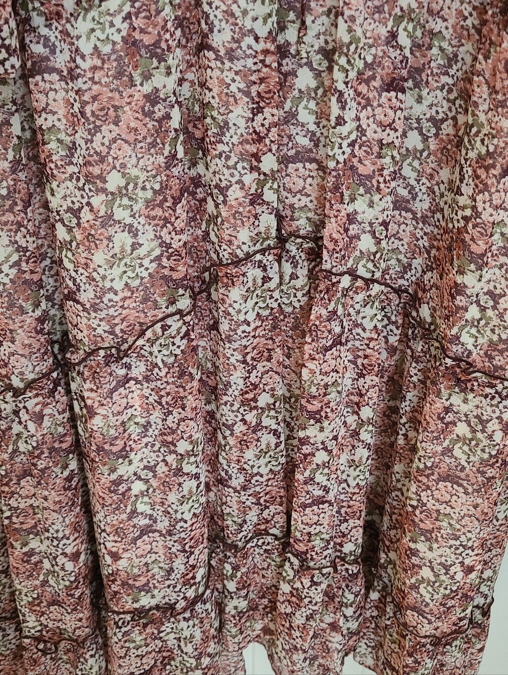 Wonderly Floral Tiered Long Sleeve Maxi Dress - Rose - Picture 6 of 6